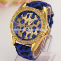 High quality leopard strap quartz women leather watch